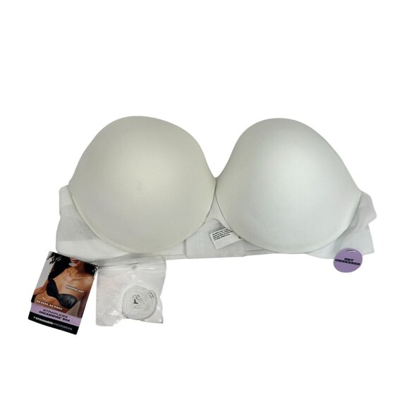 Maidenform Dreamwire Strapless Bra Natural Lift 38B White Adjustable Straps - Picture 1 of 9